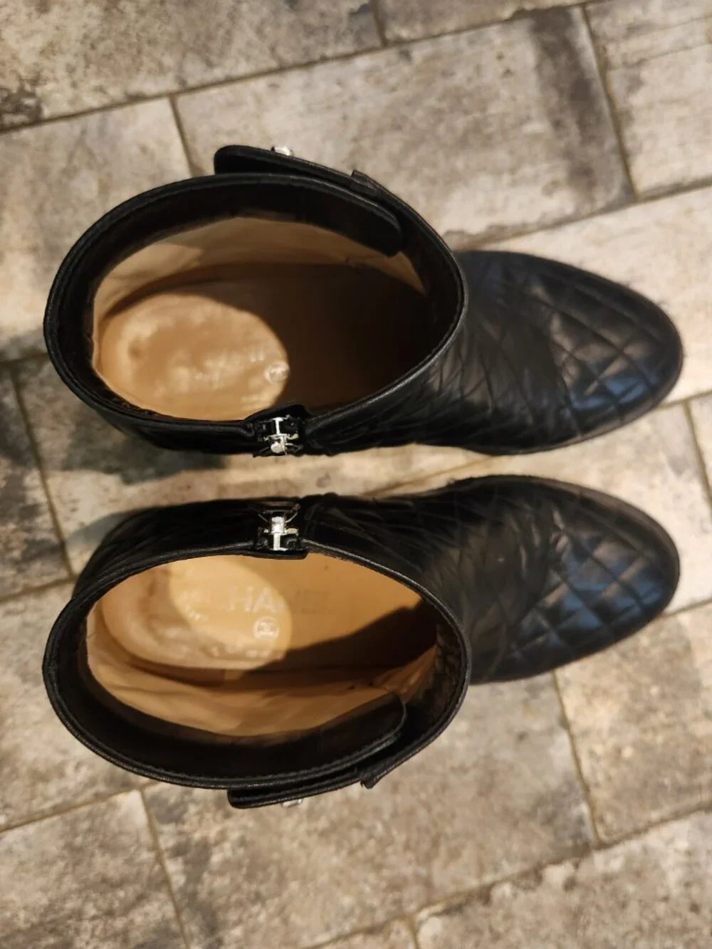 Chanel Black Quilted Calfskin Short Boots, Authentic - Picture 9 of 14